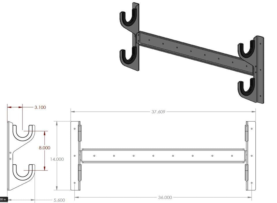 HRP Axle Rack Holds 2 Bare Front Axles White Powder Coat