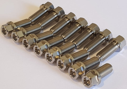 BK Ti Components Titanium Reduced Hex Wheel Centre Bolts 15 off 5/16 Unf x 3/4in Hex 3/8in