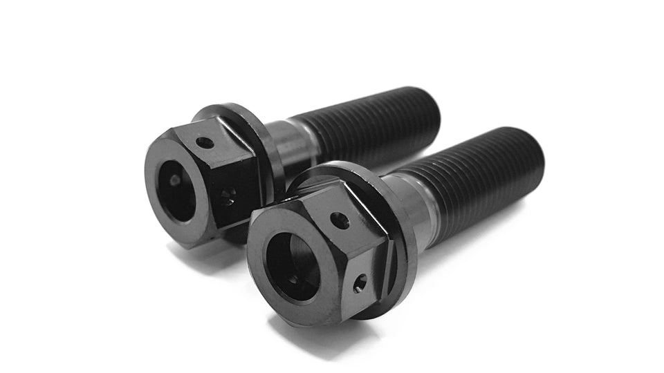 BK Ti Components Titanium Midget R/F Steering Arm Bolts 2 off 7/16 Unf x 1 1/2in Black Drilled for Lockwire Hex 9/16in